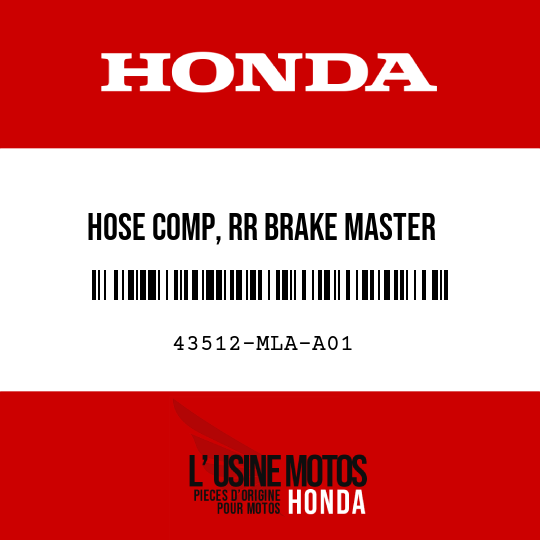 image de 43512-MLA-A01 HOSE COMP, RR BRAKE MASTER  CYLINDER