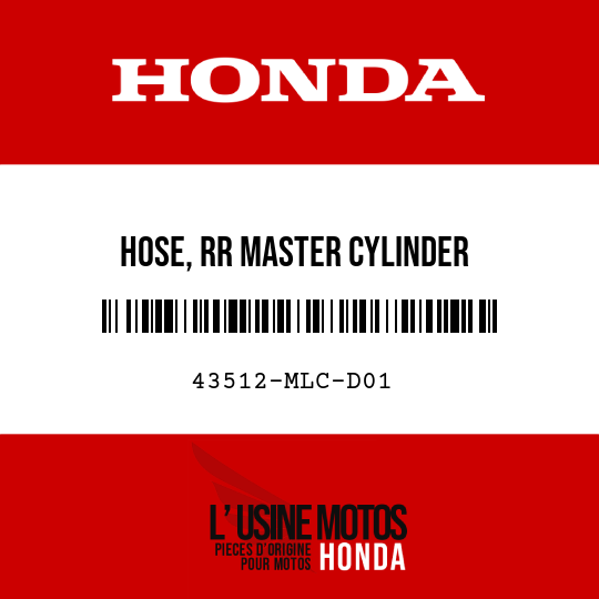 image de 43512-MLC-D01 HOSE, RR MASTER CYLINDER
