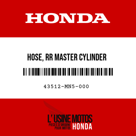 image de 43512-MN5-000 HOSE, RR MASTER CYLINDER