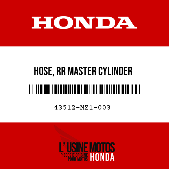 image de 43512-MZ1-003 HOSE, RR MASTER CYLINDER