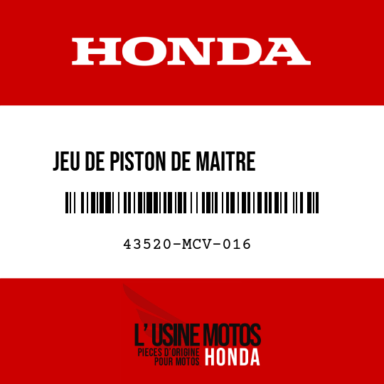 image de 43520-MCV-016 JEU DE PISTON DE MAITRE       CYLINDRE AR