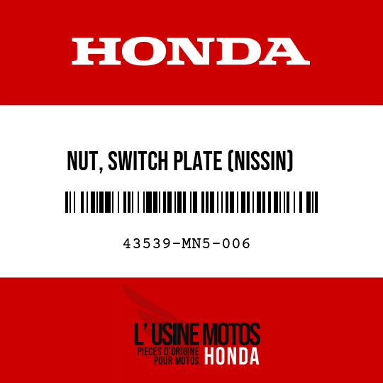 image de 43539-MN5-006 NUT, SWITCH PLATE (NISSIN)