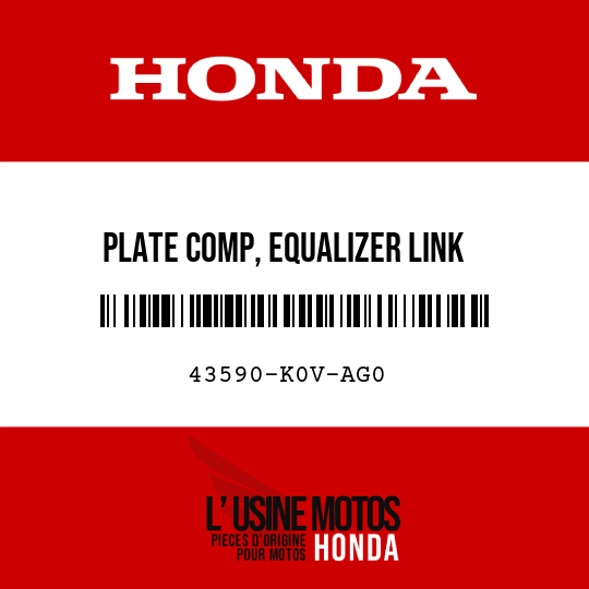 image de 43590-K0V-AG0 PLATE COMP, EQUALIZER LINK