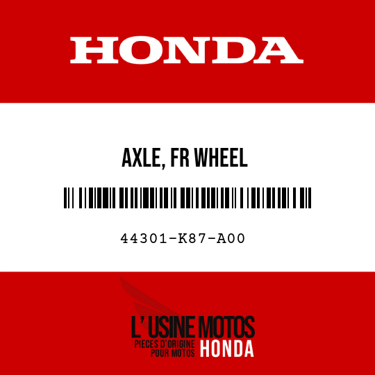 image de 44301-K87-A00 AXLE, FR WHEEL