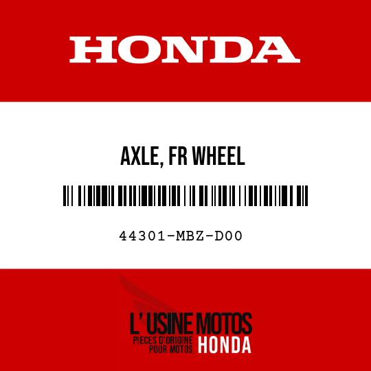 image de 44301-MBZ-D00 AXLE, FR WHEEL