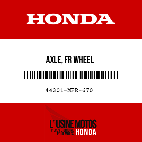 image de 44301-MFR-670 AXLE, FR WHEEL