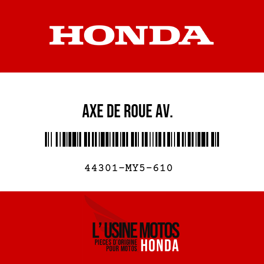 image de 44301-MY5-610 AXE DE ROUE AV.