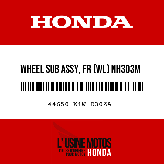 image de 44650-K1W-D30ZA WHEEL SUB ASSY, FR (WL) NH303M (NH303M MAT AXIS GRAY METALLIC)