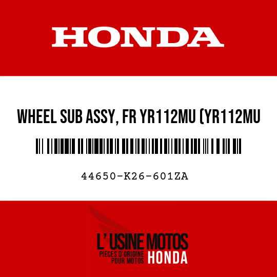 image de 44650-K26-601ZA WHEEL SUB ASSY, FR YR112MU (YR112MU SUPER GOLD METALLIC-U)