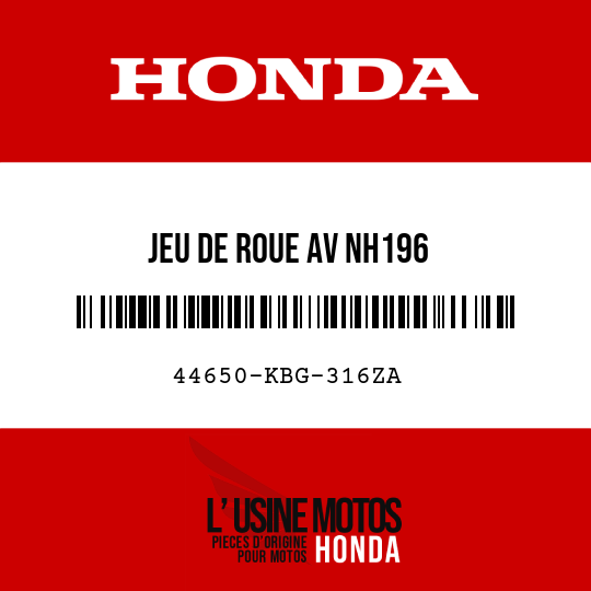 image de 44650-KBG-316ZA JEU DE ROUE AV NH196 