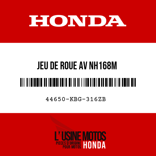 image de 44650-KBG-316ZB JEU DE ROUE AV NH168M 