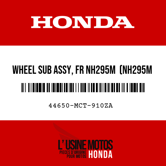 image de 44650-MCT-910ZA WHEEL SUB ASSY, FR NH295M (NH295M SPARKLING SILVER METALLIC)