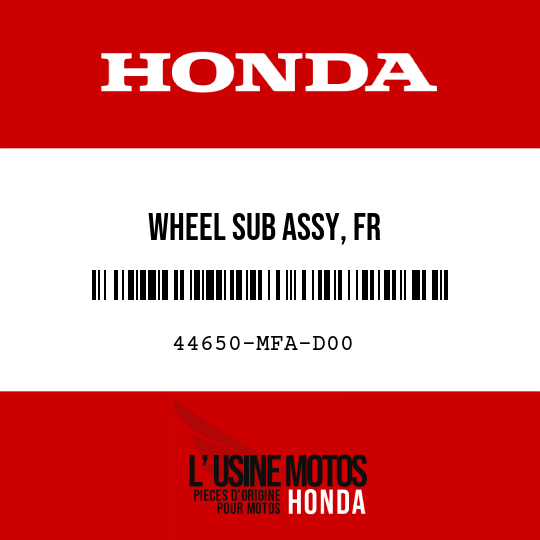 image de 44650-MFA-D00 WHEEL SUB ASSY, FR