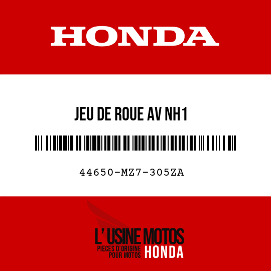 image de 44650-MZ7-305ZA JEU DE ROUE AV NH1 