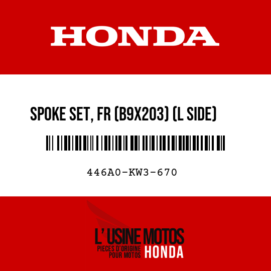 image de 446A0-KW3-670 SPOKE SET, FR (B9X203) (L SIDE)