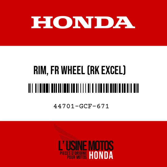 image de 44701-GCF-671 RIM, FR WHEEL (RK EXCEL)