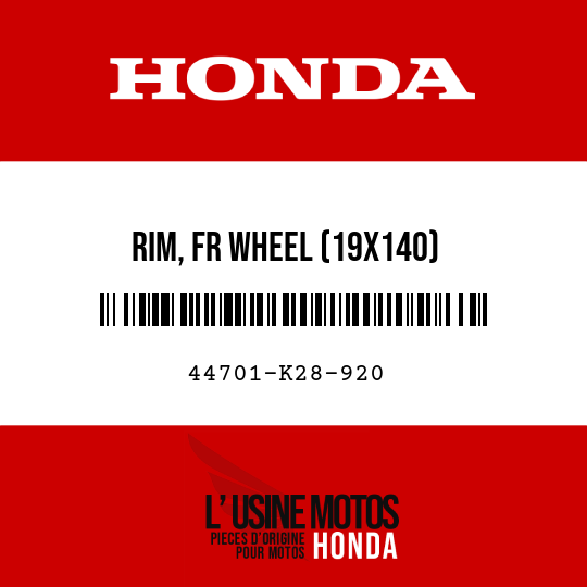 image de 44701-K28-920 RIM, FR WHEEL (19X140)