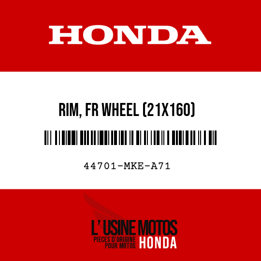 image de 44701-MKE-A71 RIM, FR WHEEL (21X160)