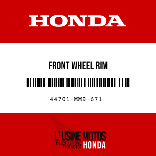 image de 44701-MM9-671 FRONT WHEEL RIM