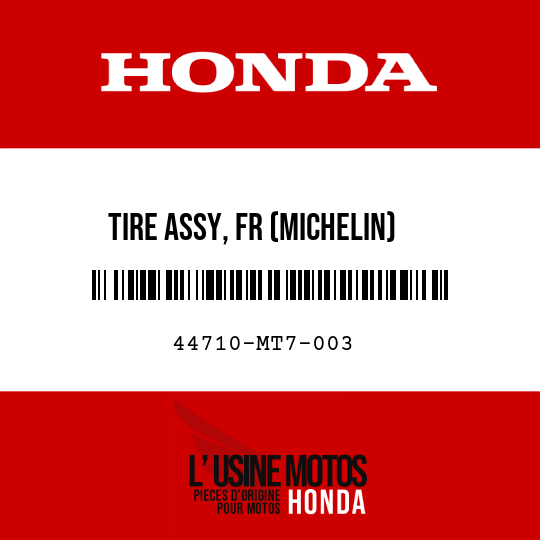 image de 44710-MT7-003 TIRE ASSY, FR (MICHELIN) (130/70ZR16 TX11)