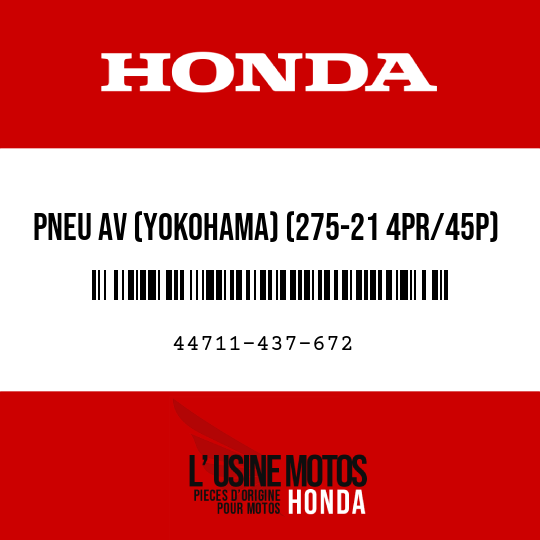 image de 44711-437-672 PNEU AV (YOKOHAMA) (275-21 4PR/45P)