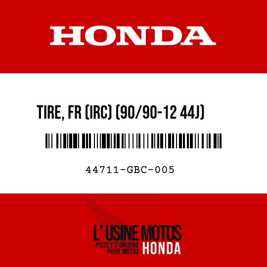 image de 44711-GBC-005 TIRE, FR (IRC) (90/90-12 44J)