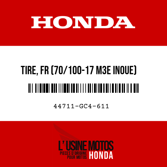 image de 44711-GC4-611 TIRE, FR (70/100-17 M3E INOUE)