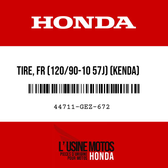 image de 44711-GEZ-672 TIRE, FR (120/90-10 57J) (KENDA)