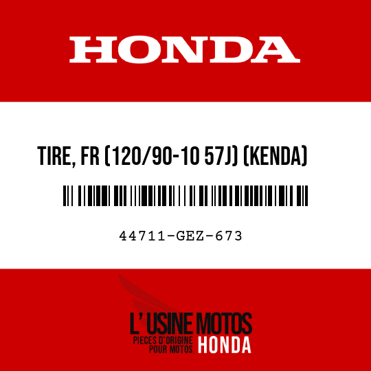 image de 44711-GEZ-673 TIRE, FR (120/90-10 57J) (KENDA)
