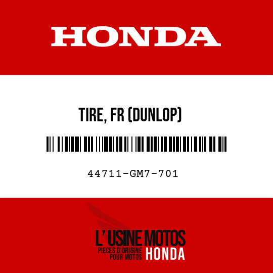 image de 44711-GM7-701 TIRE, FR (DUNLOP)