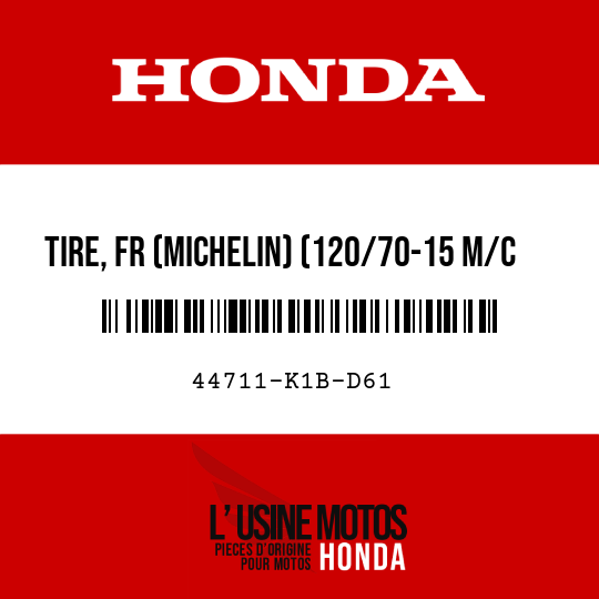 image de 44711-K1B-D61 TIRE, FR (MICHELIN) (120/70-15 M/C 56P)