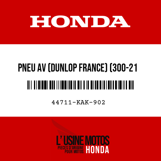 image de 44711-KAK-902 PNEU AV (DUNLOP FRANCE) (300-21 4PR)