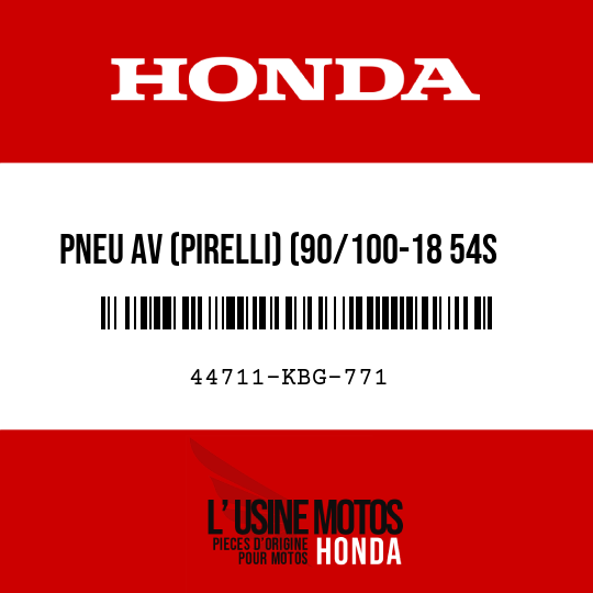image de 44711-KBG-771 PNEU AV (PIRELLI) (90/100-18 54S TL)