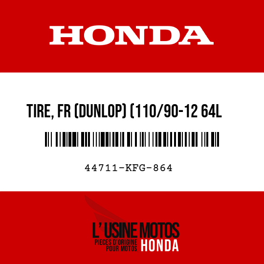 image de 44711-KFG-864 TIRE, FR (DUNLOP) (110/90-12 64L K488F)
