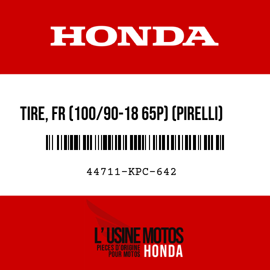 image de 44711-KPC-642 TIRE, FR (100/90-18 65P) (PIRELLI)