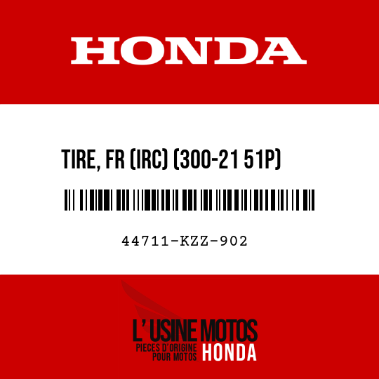 image de 44711-KZZ-902 TIRE, FR (IRC) (300-21 51P)