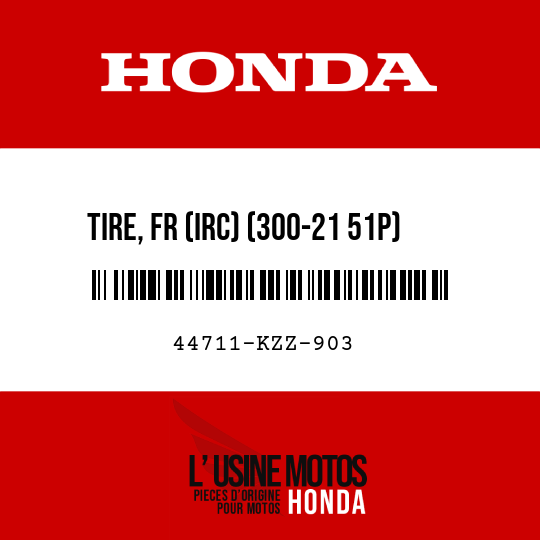 image de 44711-KZZ-903 TIRE, FR (IRC) (300-21 51P)