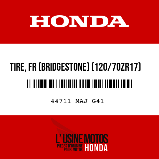 image de 44711-MAJ-G41 TIRE, FR (BRIDGESTONE) (120/70ZR17)