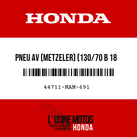 image de 44711-MAM-691 PNEU AV (METZELER) (130/70 B 18 63H)