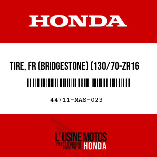 image de 44711-MAS-023 TIRE, FR (BRIDGESTONE) (130/70-ZR16 BT56F)