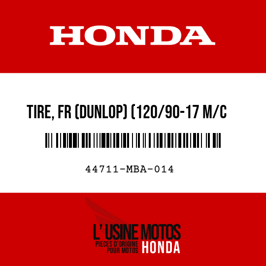 image de 44711-MBA-014 TIRE, FR (DUNLOP) (120/90-17 M/C 64S)