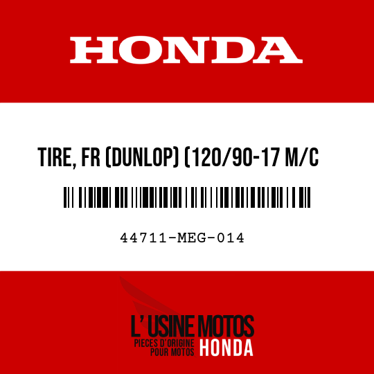 image de 44711-MEG-014 TIRE, FR (DUNLOP) (120/90-17 M/C 64S)