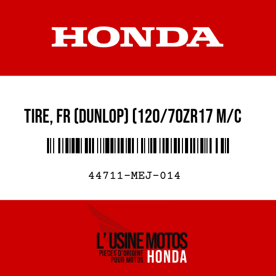 image de 44711-MEJ-014 TIRE, FR (DUNLOP) (120/70ZR17 M/C 58W)