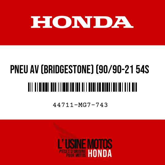 image de 44711-MG7-743 PNEU AV (BRIDGESTONE) (90/90-21 54S TW21)