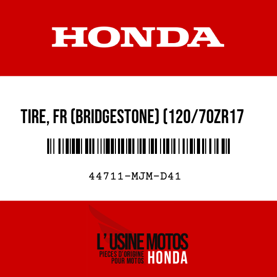 image de 44711-MJM-D41 TIRE, FR (BRIDGESTONE) (120/70ZR17 M/C 58W)
