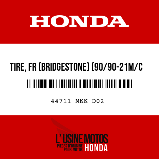image de 44711-MKK-D02 TIRE, FR (BRIDGESTONE) (90/90-21M/C 54H)