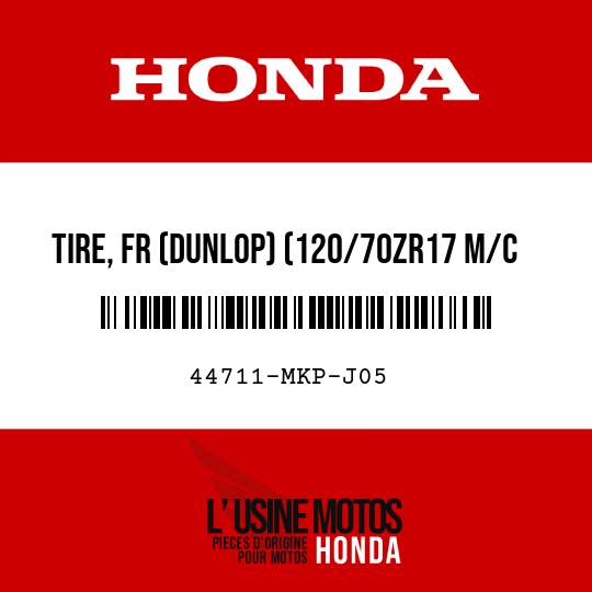 image de 44711-MKP-J05 TIRE, FR (DUNLOP) (120/70ZR17 M/C 58W)