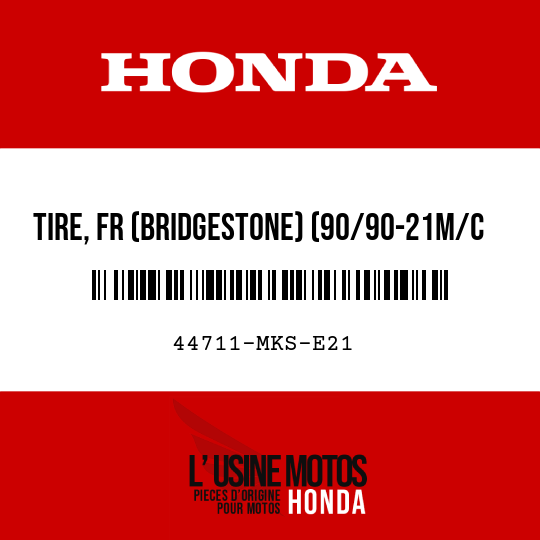 image de 44711-MKS-E21 TIRE, FR (BRIDGESTONE) (90/90-21M/C 54H)
