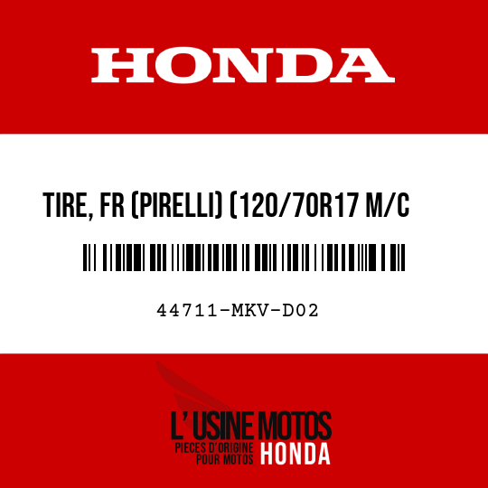 image de 44711-MKV-D02 TIRE, FR (PIRELLI) (120/70R17 M/C 58H)