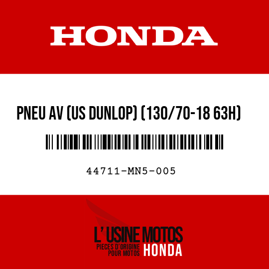 image de 44711-MN5-005 PNEU AV (US DUNLOP) (130/70-18 63H)